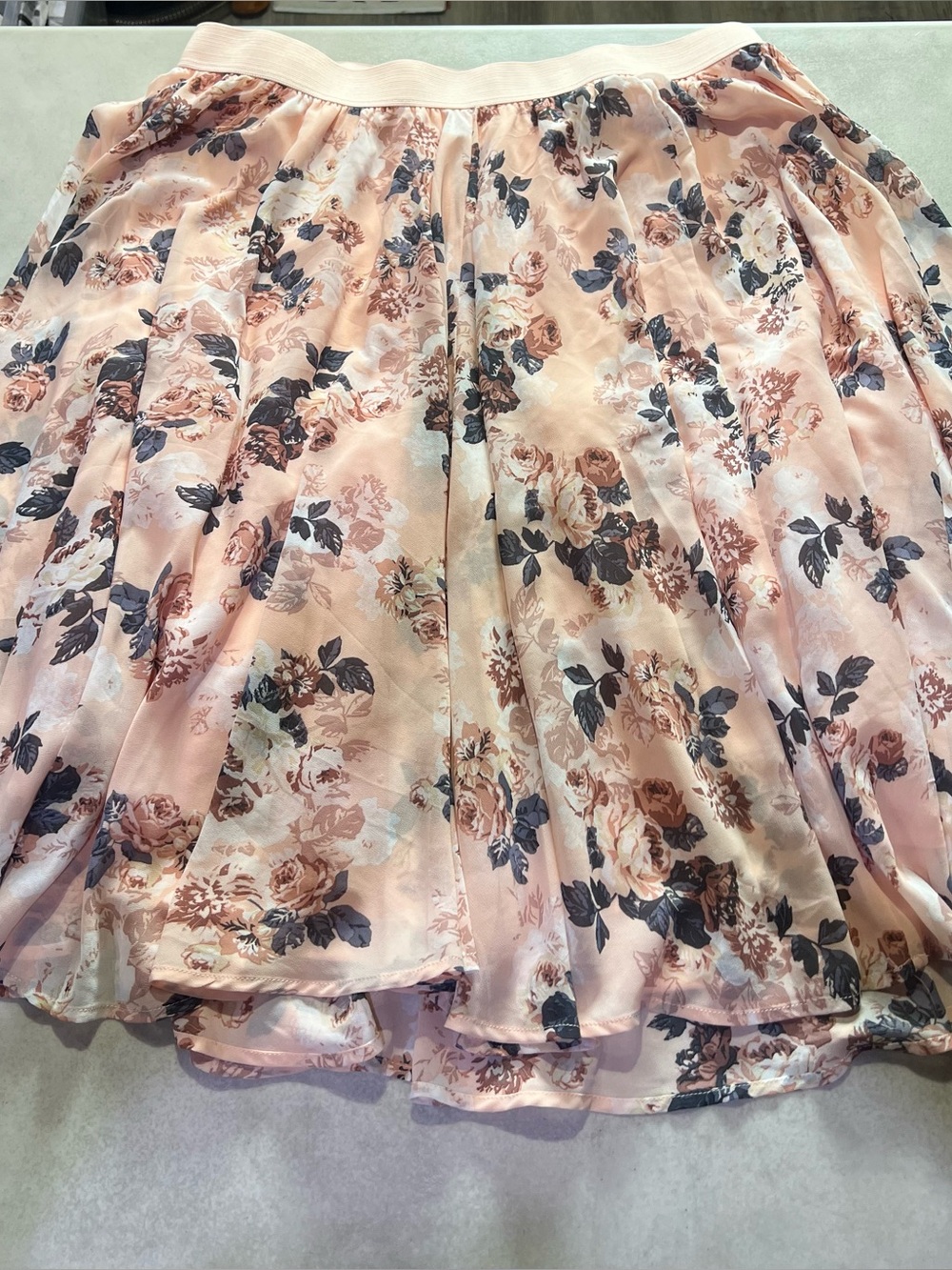 torrid Peach Floral Midi Skirt